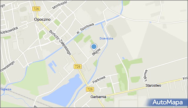 Opoczno, Błonie, mapa Opoczno