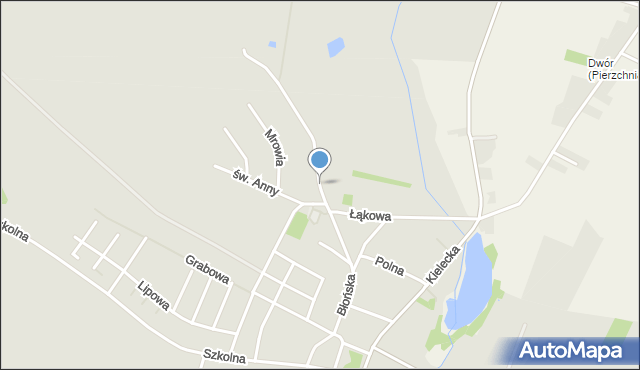 Pierzchnica powiat kielecki, Błońska, mapa Pierzchnica powiat kielecki