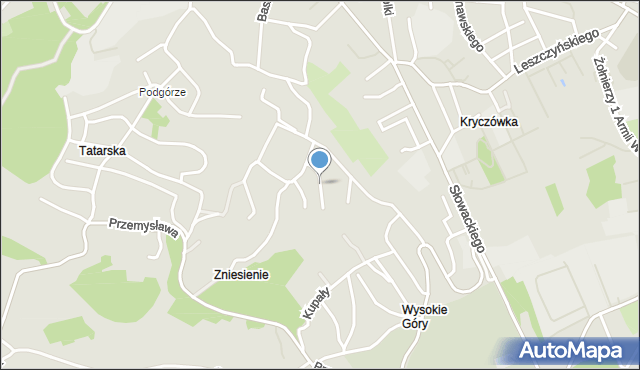 Przemyśl, Bławatkowa, mapa Przemyśla