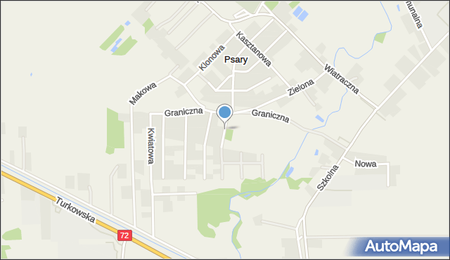 Przykona, Błękitna, mapa Przykona