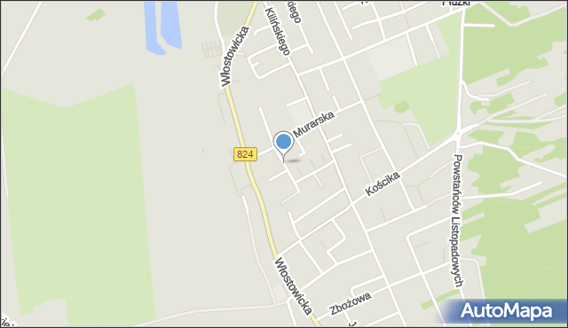 Puławy, Blacharska, mapa Puław