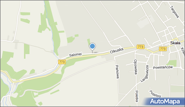 Skała powiat krakowski, bł. Salomei, mapa Skała powiat krakowski