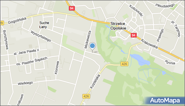 Strzelce Opolskie, Blokowa, mapa Strzelce Opolskie