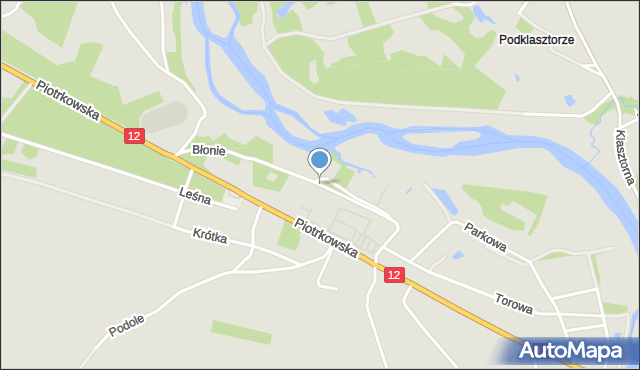 Sulejów powiat piotrkowski, Błonie, mapa Sulejów powiat piotrkowski