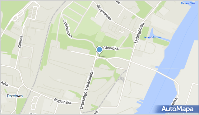 Szczecin, Blizińskiego Wacława, ks., mapa Szczecina