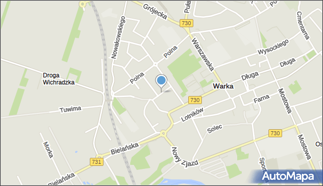 Warka, Błękitna, mapa Warka