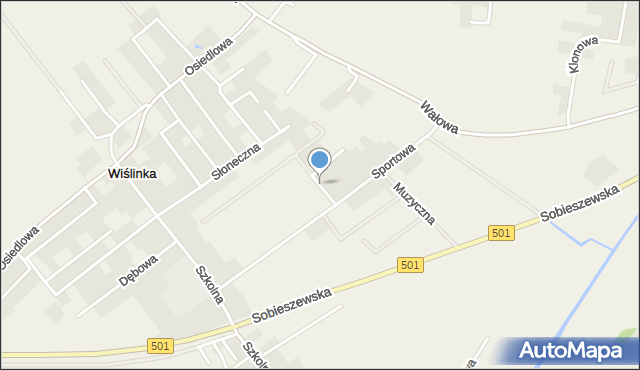 Wiślinka, Błękitna, mapa Wiślinka