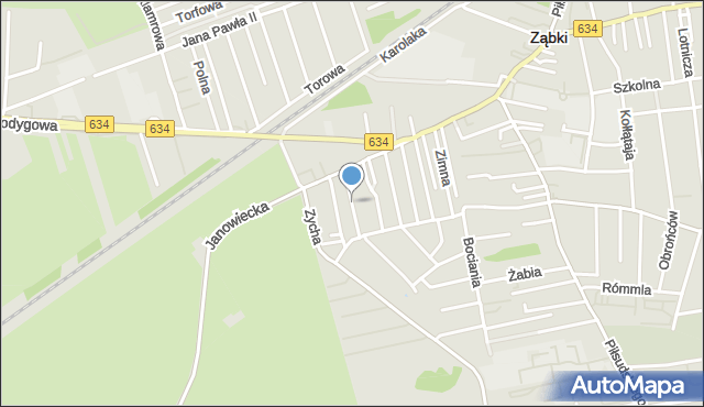 Ząbki powiat wołomiński, Błękitna, mapa Ząbki powiat wołomiński
