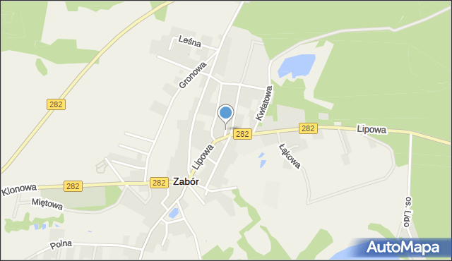 Zabór, Błotna, mapa Zabór