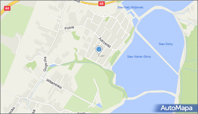 Zaborze gmina Oświęcim, Błękitna, mapa Zaborze gmina Oświęcim
