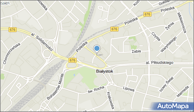 Białystok, Botaniczna, mapa Białegostoku