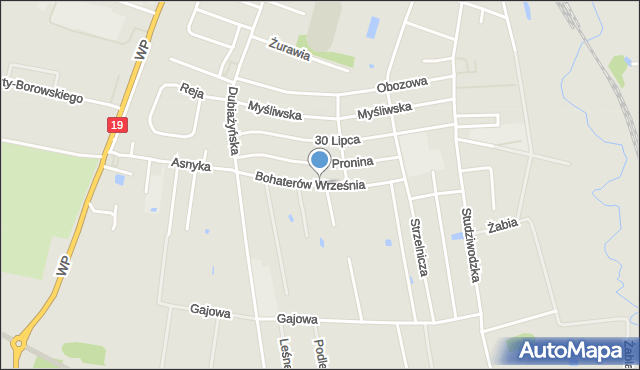 Bielsk Podlaski, Bohaterów Września, mapa Bielsk Podlaski