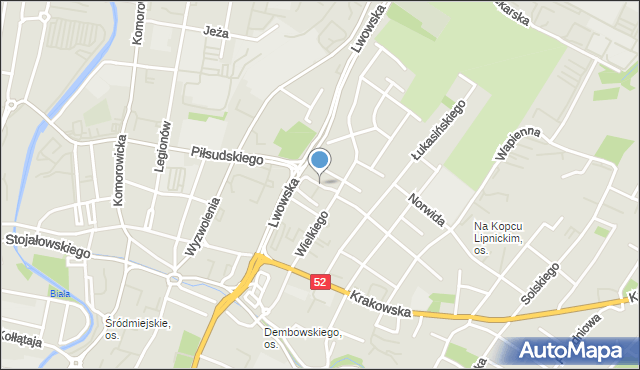 Bielsko-Biała, Bohuna Petra Michala, mapa Bielsko-Białej