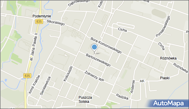 Biłgoraj, Bohaterów Monte Cassino, mapa Biłgoraj