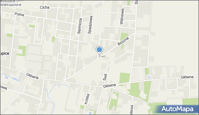 Biskupice gmina Pobiedziska, Boczna, mapa Biskupice gmina Pobiedziska