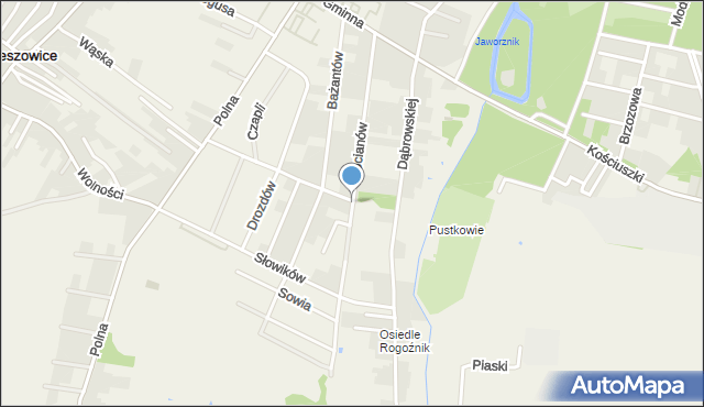 Bobrowniki powiat będziński, Bocianów, mapa Bobrowniki powiat będziński