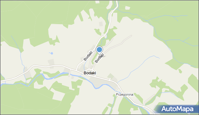 Bodaki gmina Sękowa, Bodaki, mapa Bodaki gmina Sękowa