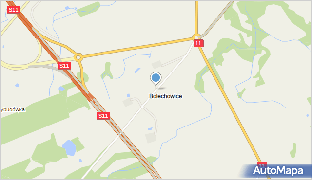 Bolechowice gmina Bobolice, Bolechowice, mapa Bolechowice gmina Bobolice