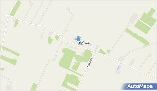 Bończa gmina Słubice, Bończa, mapa Bończa gmina Słubice