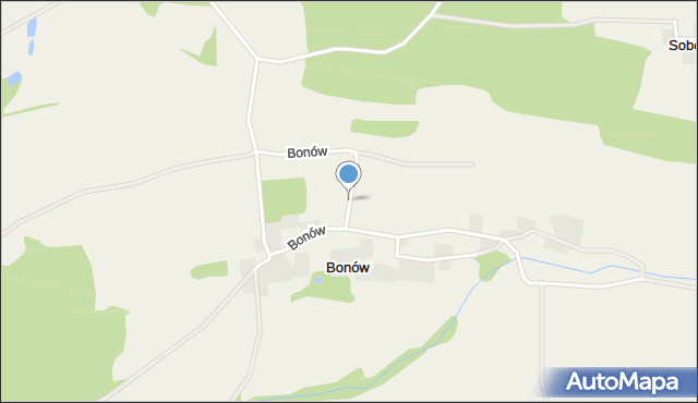 Bonów gmina Bytom Odrzański, Bonów, mapa Bonów gmina Bytom Odrzański