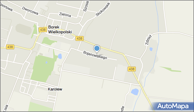 Borek Wielkopolski, Bojanowskiego Edmunda, mapa Borek Wielkopolski