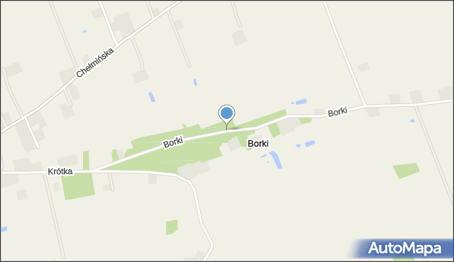 Borki gmina Dąbrowa Chełmińska, Borki, mapa Borki gmina Dąbrowa Chełmińska