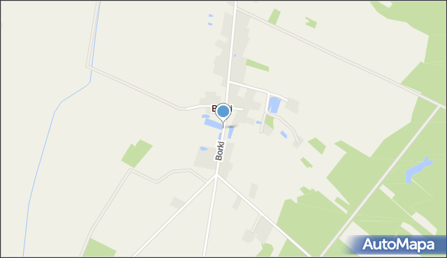 Borki gmina Mrozy, Borki, mapa Borki gmina Mrozy