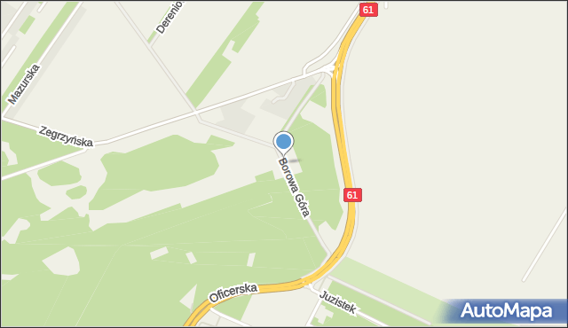 Borowa Góra gmina Serock, Borowa Góra, mapa Borowa Góra gmina Serock