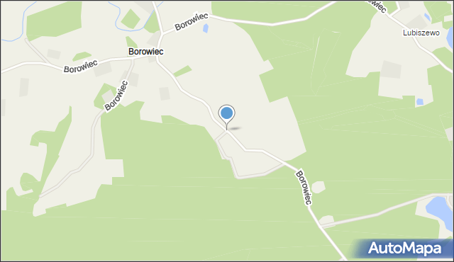 Borowiec gmina Lipusz, Borowiec, mapa Borowiec gmina Lipusz