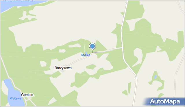Borzykowo gmina Miastko, Borzykowo, mapa Borzykowo gmina Miastko