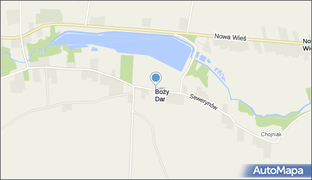 Boży Dar gmina Lipsko, Boży Dar, mapa Boży Dar gmina Lipsko