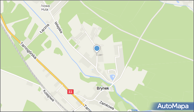 Brynek, Boczna, mapa Brynek
