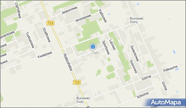 Bukowiec gmina Brójce, Borówkowa, mapa Bukowiec gmina Brójce