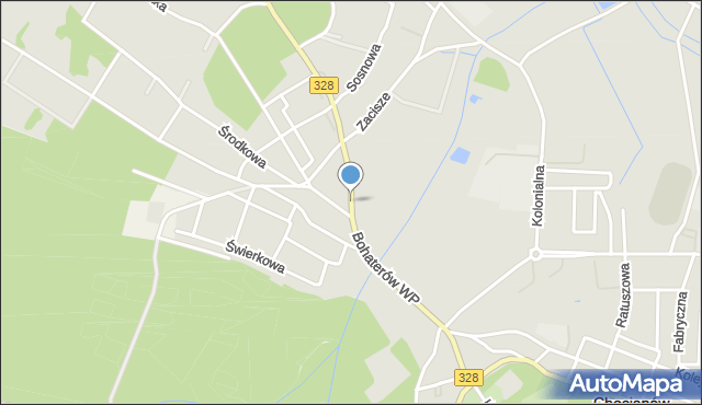 Chocianów, Bohaterów Wojska Polskiego, mapa Chocianów
