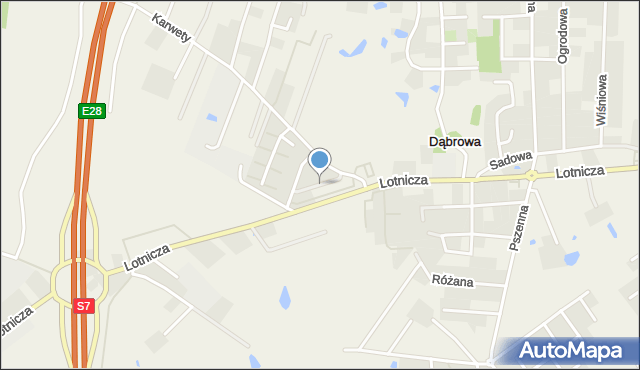 Dąbrowa gmina Żukowo, Bosmańska, mapa Dąbrowa gmina Żukowo