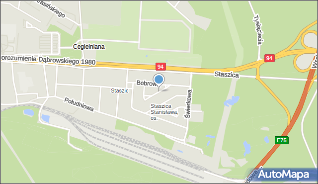 Dąbrowa Górnicza, Bobrowa, mapa Dąbrowa Górnicza