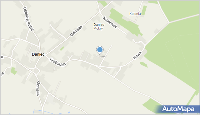 Daniec, Boczna, mapa Daniec