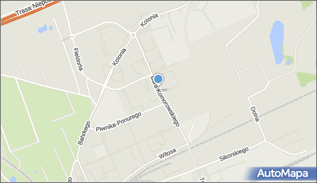 Ełk, Bora-Komorowskiego Tadeusza, gen., mapa Ełku