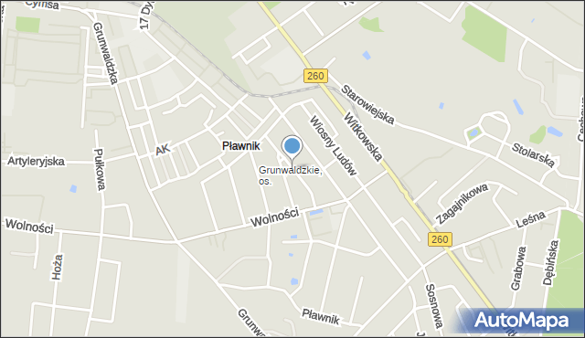 Gniezno, Bohaterów Westerplatte, mapa Gniezna