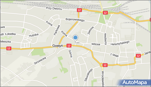 Gostyń, Boczna, mapa Gostyń