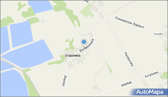 Grabówka gmina Lubomia, Bordynowska, mapa Grabówka gmina Lubomia