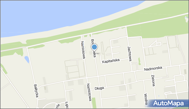 Grzybowo gmina Kołobrzeg, Bosmańska, mapa Grzybowo gmina Kołobrzeg