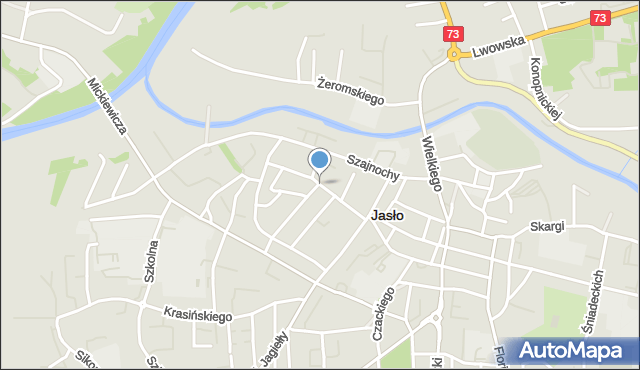 Jasło, Bohaterów Monte Cassino, mapa Jasła