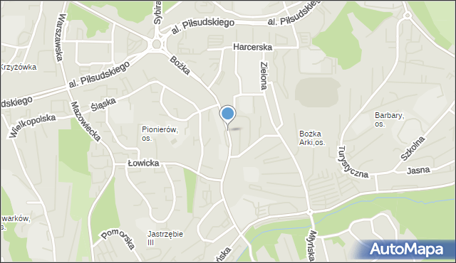 Jastrzębie-Zdrój, Bożka Arki, mapa Jastrzębie-Zdrój