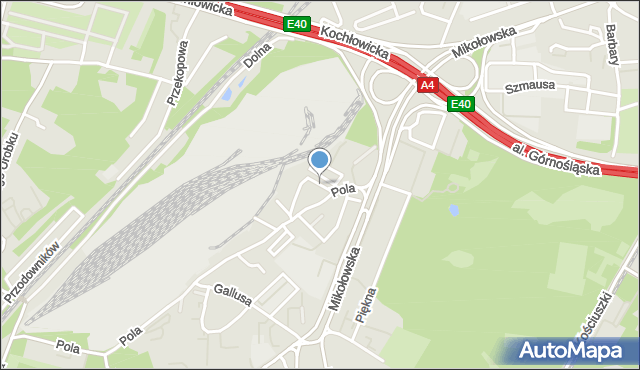 Katowice, Boczna, mapa Katowic