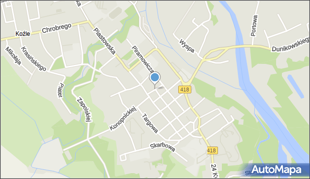 Kędzierzyn-Koźle, Bończyka Norberta, mapa Kędzierzyna-Koźle
