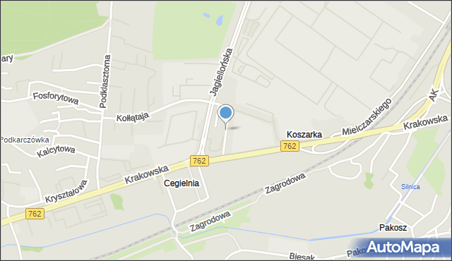 Kielce, Borowa, mapa Kielc