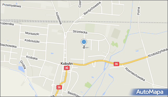 Kobylin powiat krotoszyński, Boruty, mapa Kobylin powiat krotoszyński