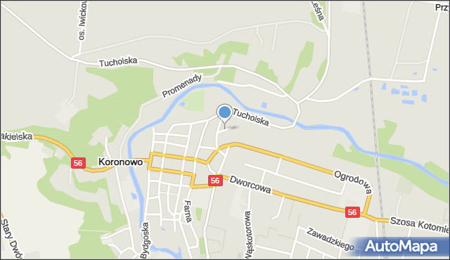 Koronowo powiat bydgoski, Boczna, mapa Koronowo powiat bydgoski