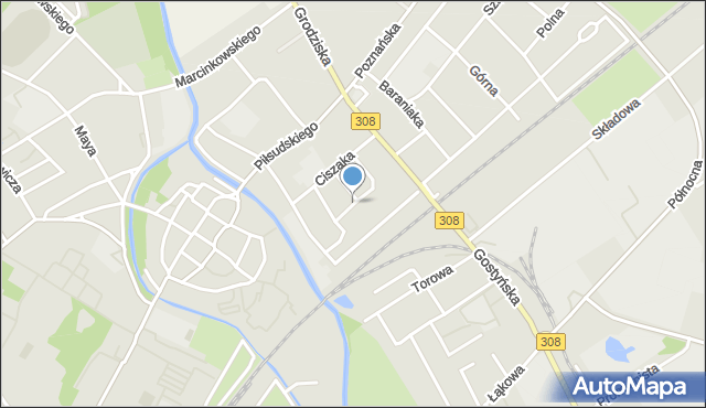 Kościan, Bojanowskiego Karola, mapa Kościan